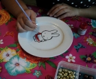 Babyshower servies schilderen