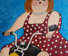 Schilderij gemaakt tijdens de workshop Dikke Dames schilderen