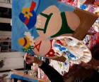 Schilderij gemaakt tijdens de workshop Dikke Dames schilderen