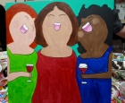 Schilderij gemaakt tijdens de workshop Dikke Dames schilderen
