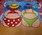 Schilderij gemaakt tijdens de workshop Dikke Dames schilderen