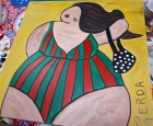 Schilderij gemaakt tijdens de workshop Dikke Dames schilderen