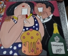 Schilderij gemaakt tijdens de workshop Dikke Dames schilderen