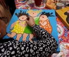 Schilderij gemaakt tijdens de workshop Dikke Dames schilderen