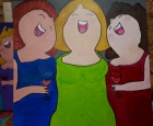 Schilderij gemaakt tijdens de workshop Dikke Dames schilderen