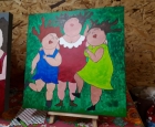 Schilderij gemaakt tijdens de workshop Dikke Dames schilderen