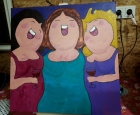 Schilderij gemaakt tijdens de workshop Dikke Dames schilderen