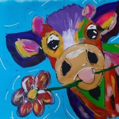 Vrolijke koe schilderen